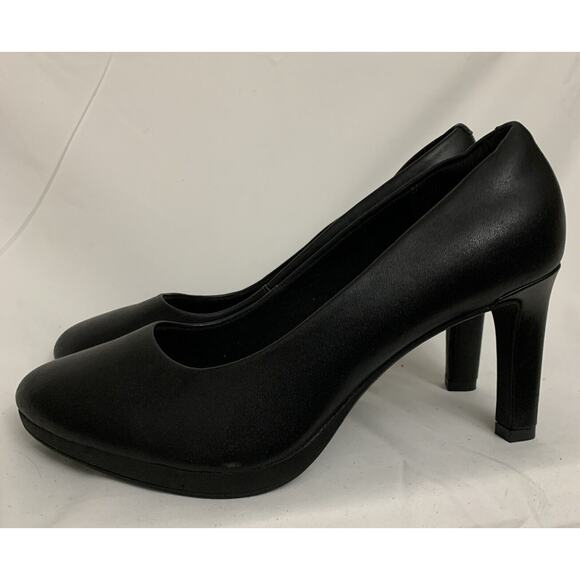 Clarks Adriel Black Platform Pumps Womens 8.5 New Slip On Heels - Picture 3 of 7